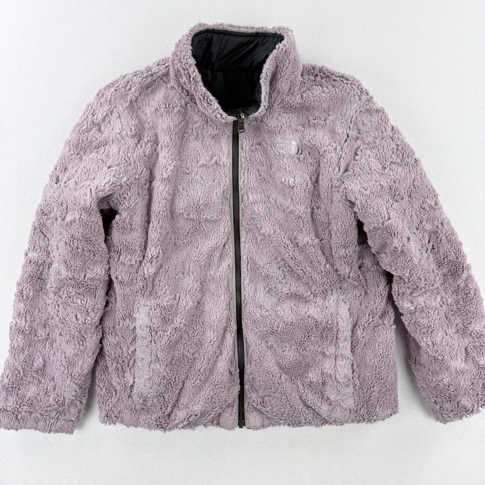 The North Face Big Girls Puffer‎ Jacket Reversible Size XL (18) Mossbud Fleece